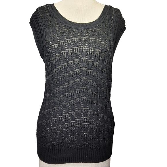 Black Open Knit Sweater Size Small New with Tags - Picture 1 of 4